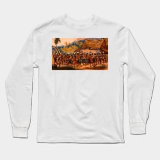 warriors in the tribe dancing Long Sleeve T-Shirt